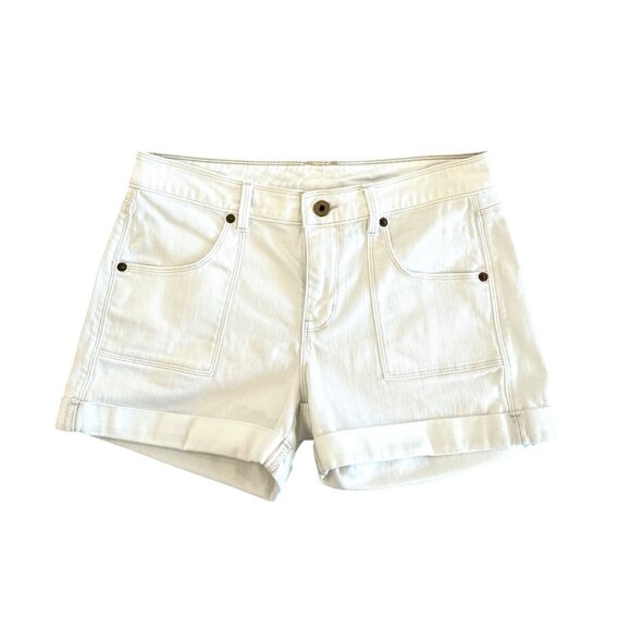 Polo Jeans Co Womens White Rebecca Denim Shorts Size 6 5-Pocket Style Cotton Ble - Picture 1 of 8